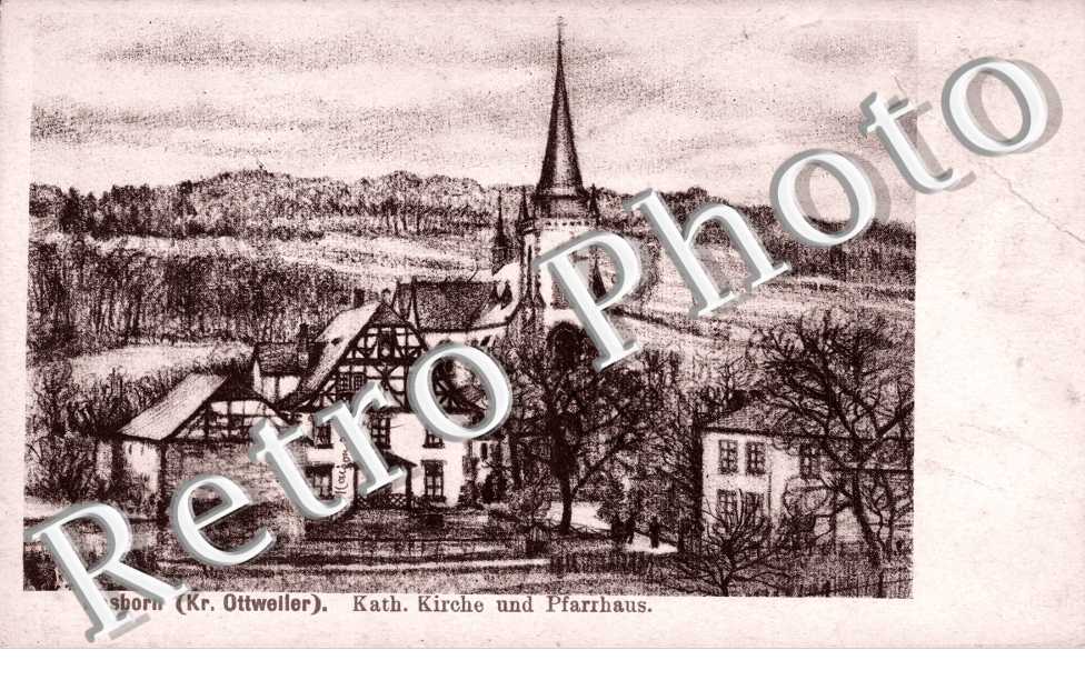 Hasborn, Kath. Kirche und Pfarrhaus