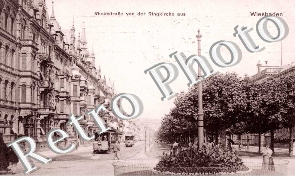 Rheinstrasse von der Ringkirche aus Wiesbaden