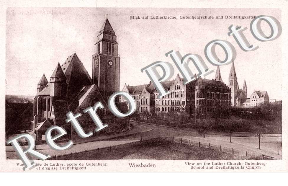 Lutherkirche, Gutenbergschule und Dreifaltigkeitskirche