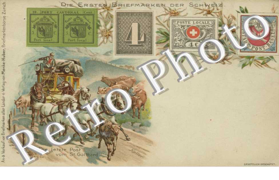 Die ersten Briefmarken der Schweiz Die Letzte Post vom St Gotthard
