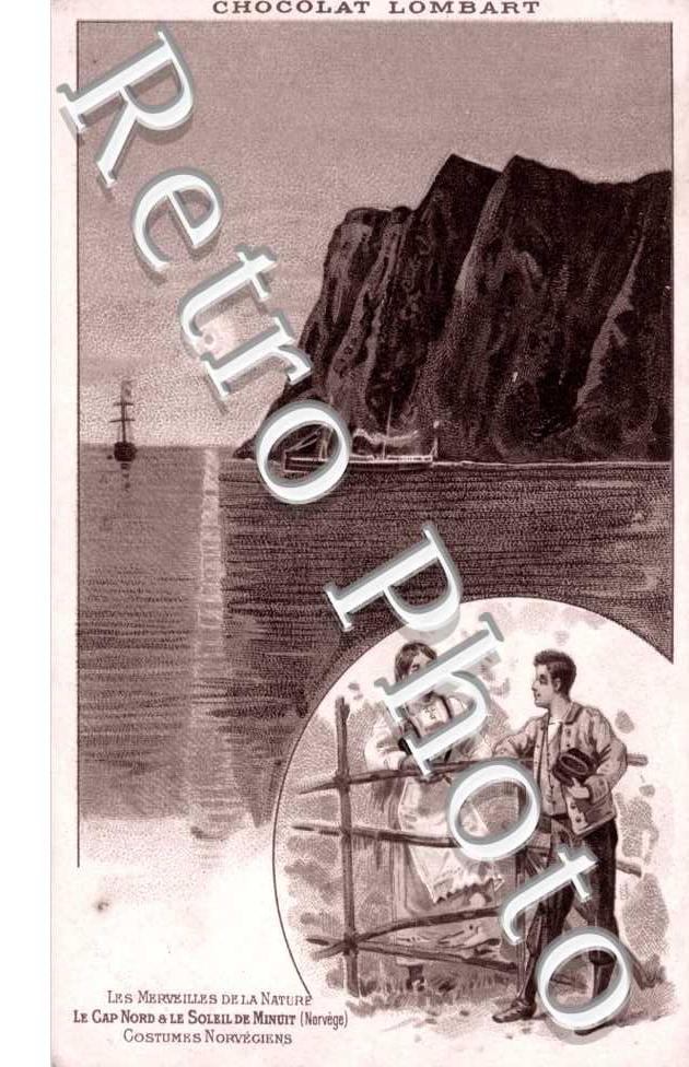 Chocolat Lombart , le Cap Nord et le Soleil de Minuit, Costumes Norvegiens