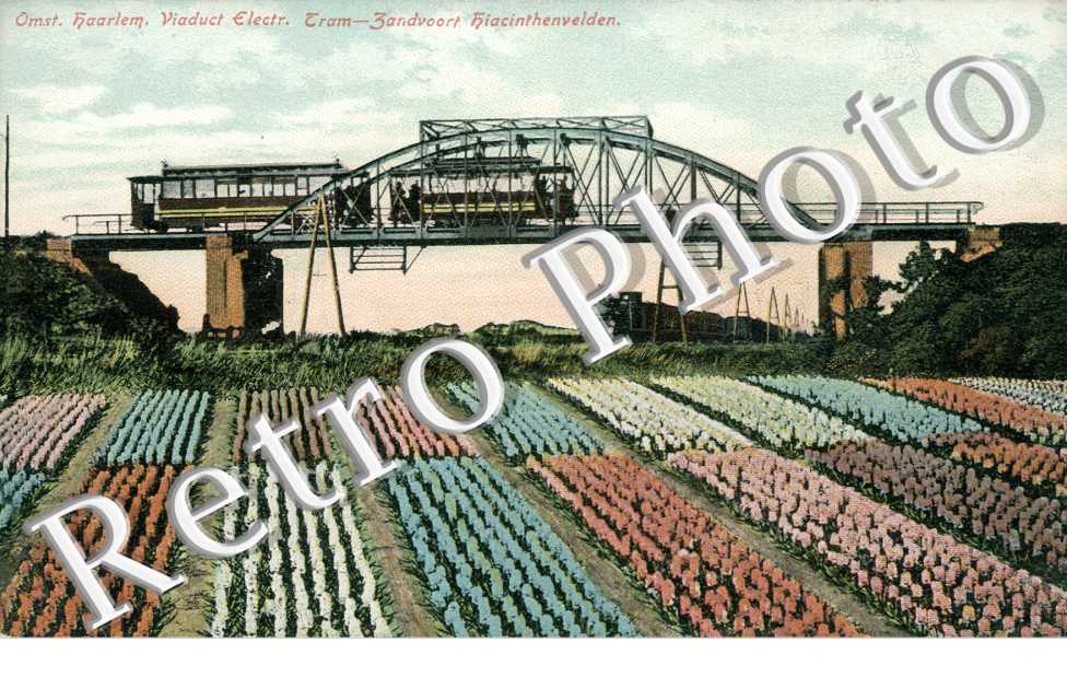 Omst. Haarlem. Viaduct Electr. Tram-Zandvoort Hiacinthenvelden