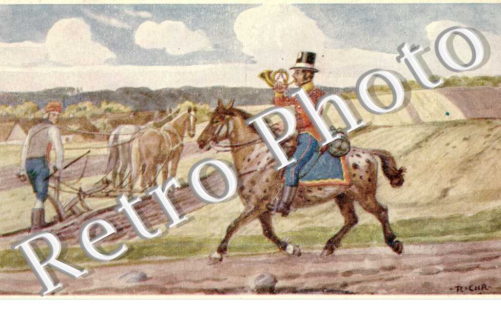 Cavalier et paysan et labour