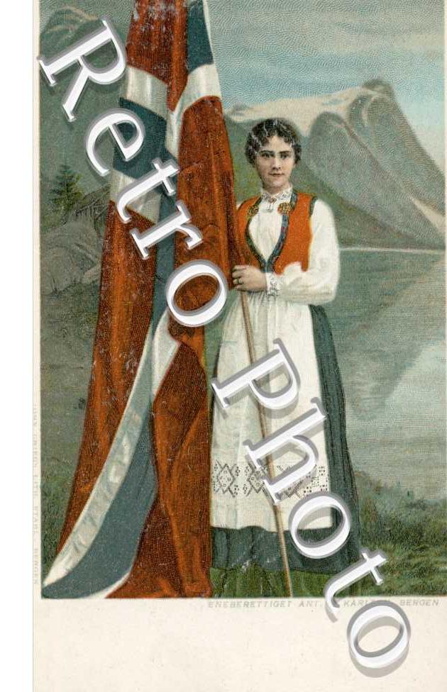 Une jeune femme portant un drapeau