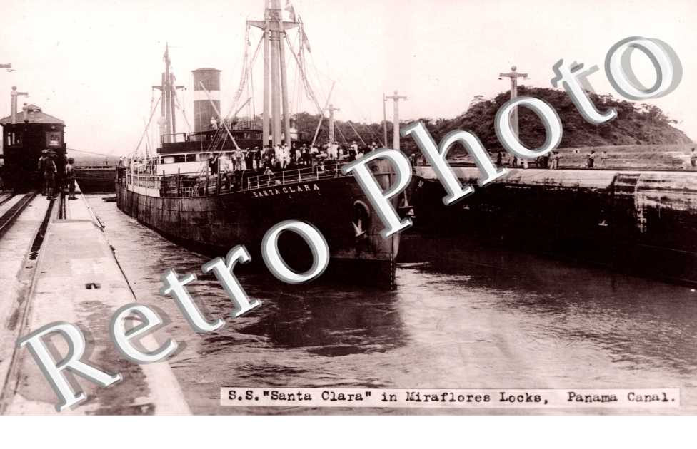 U.S "Santa Clara" in Miraflores Locks