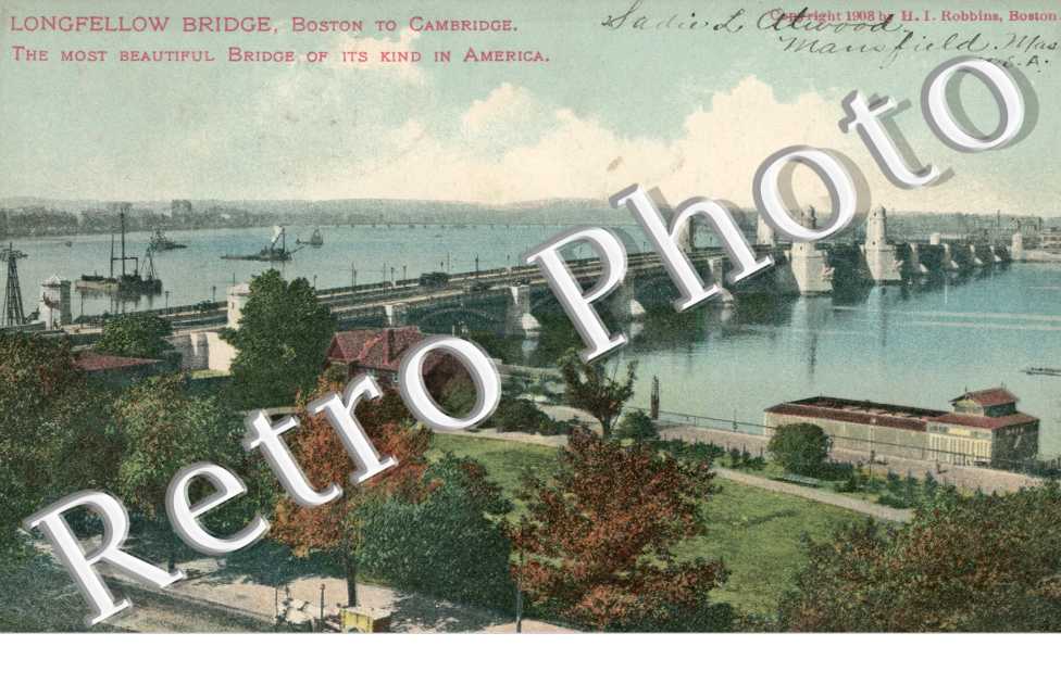 Longfellow Bridge, Boston to Cambridge, "the most beautiful Bridge of its kinf in America"