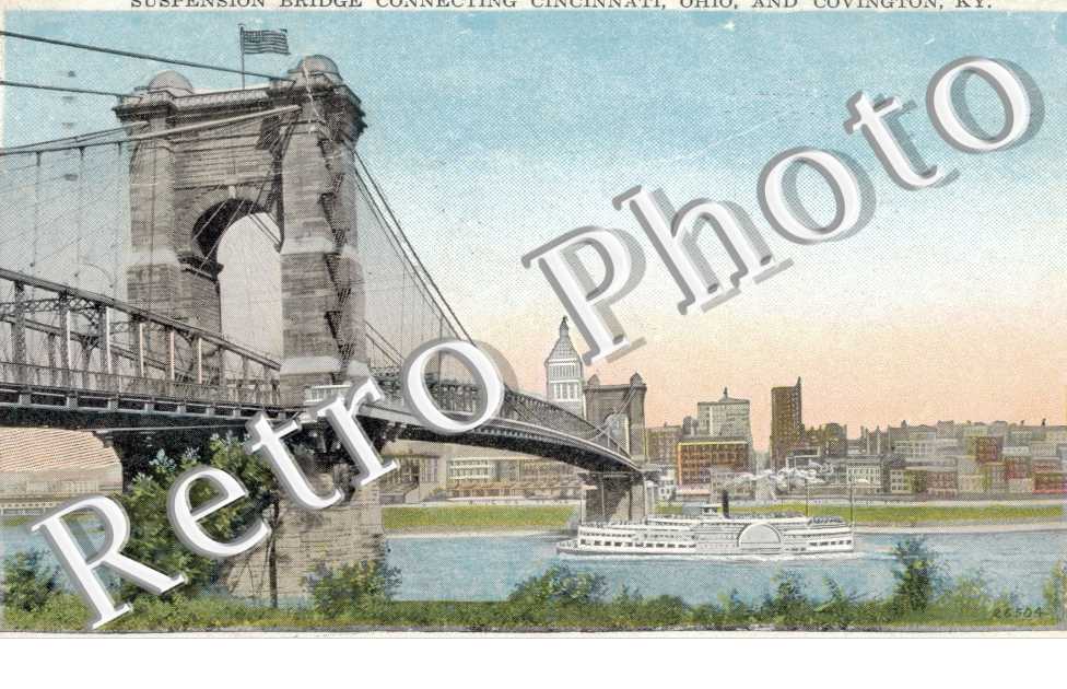 Suspension bridge connecting Cincinnati