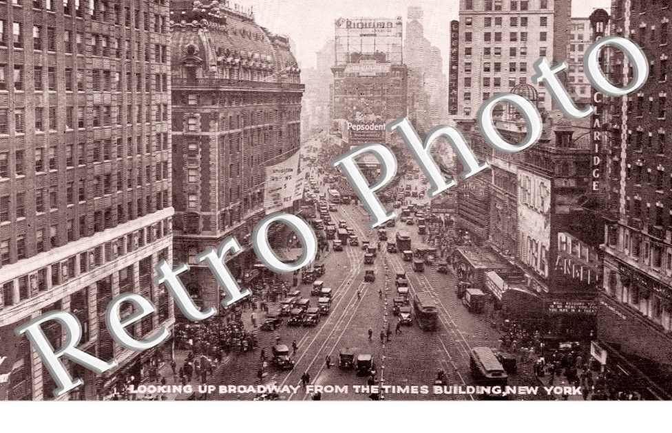 Looking up Broadway from the Times Building