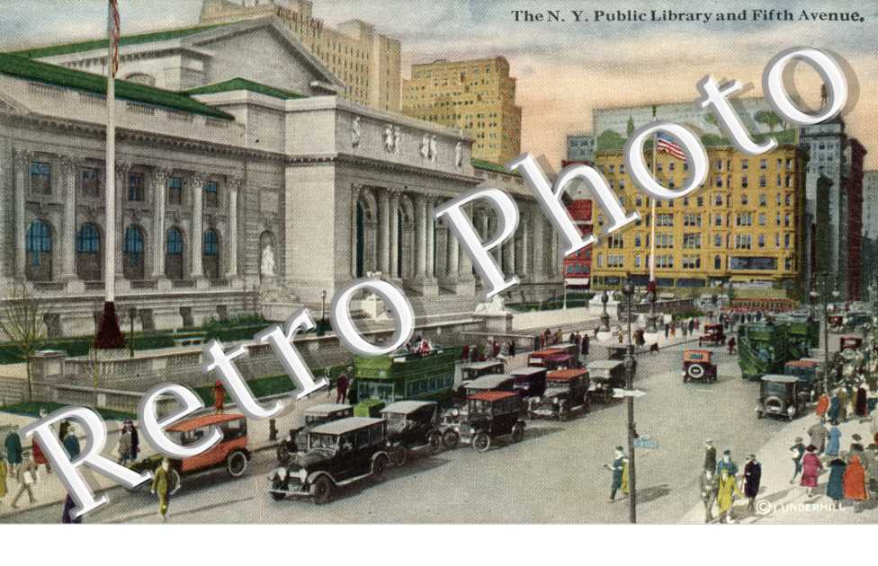 The N.Y. Public Library and Fifth Avenue