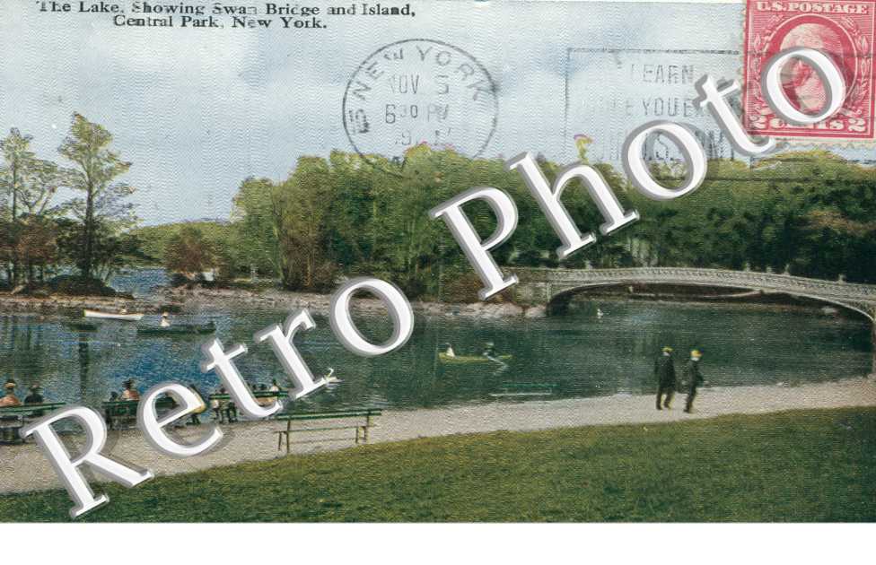 The Lake showing swan Bridge and Island