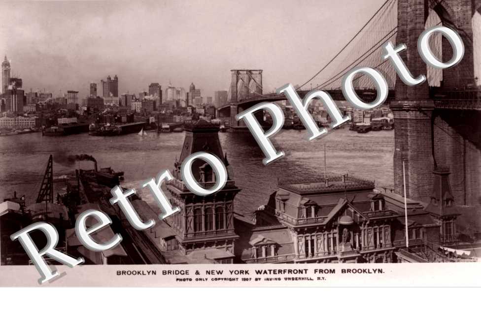 Brooklyn Bridge & New York Waterfront from Brooklyn