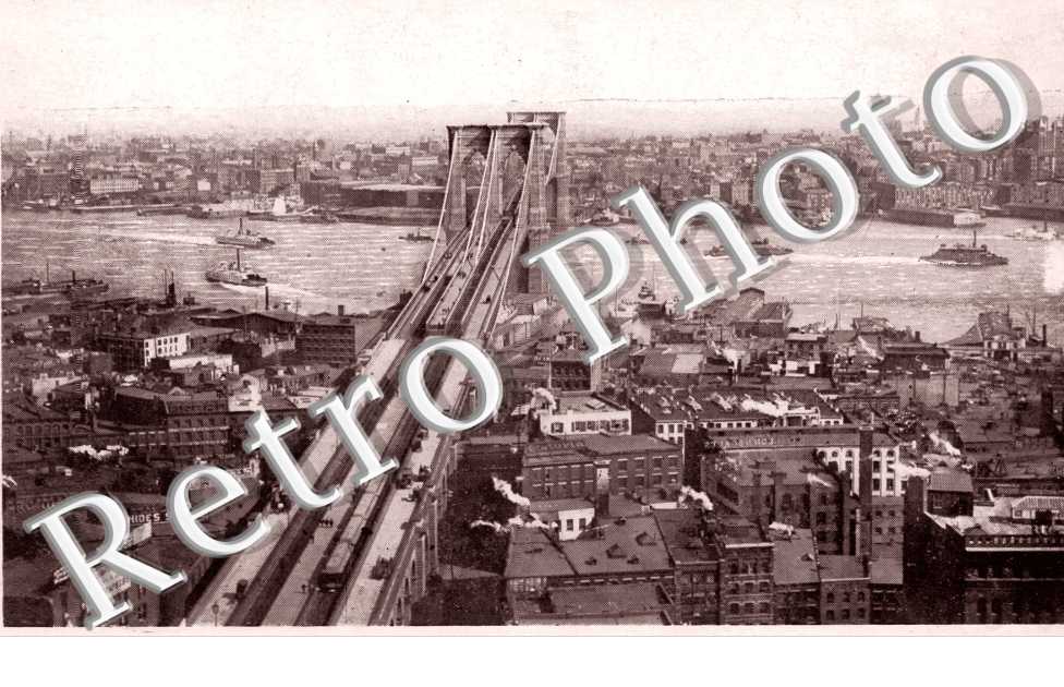Bird's eye view of Ne York and east River Bridge