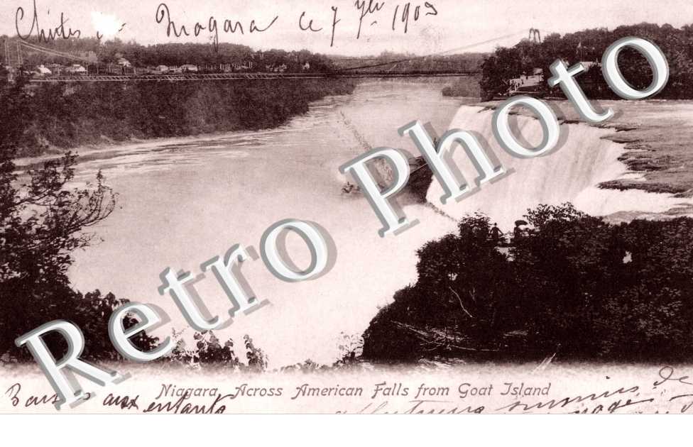 Niagara across American falls from Goat Island
