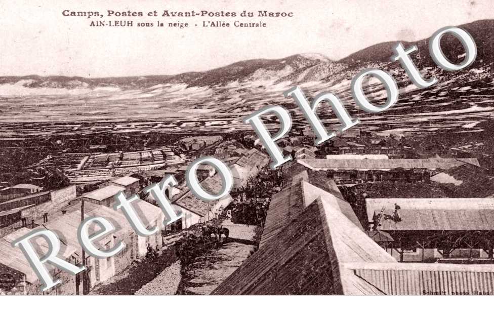 Camp, Postes et Avant-Postes du Maroc, Ain-Leuh sous la Neige, l&#039;Allee Centrale