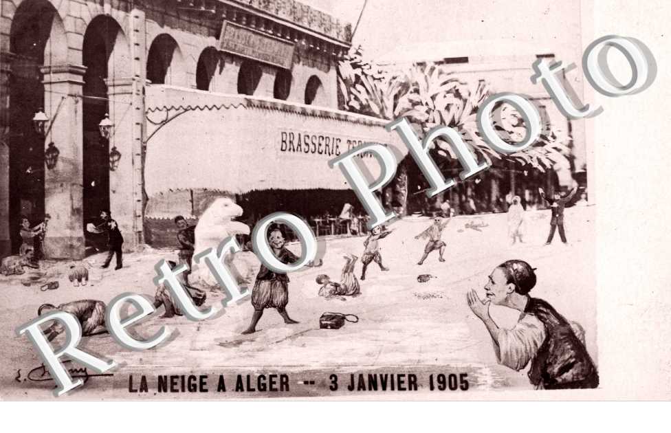 la Neige a Alger, le 3 janvier 1905, Brasserie Terminus