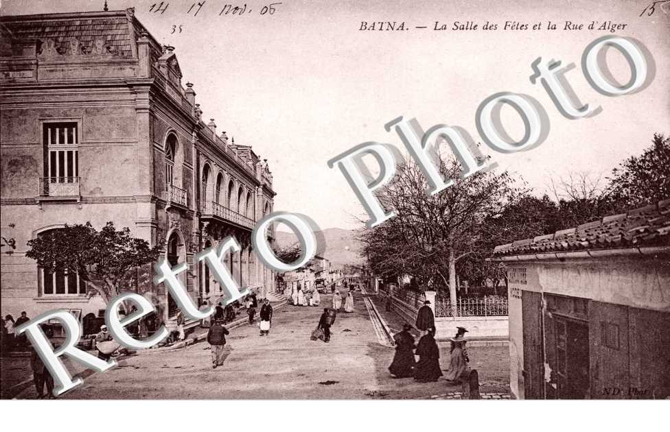 la salle des fêtes et la rue d'Alger