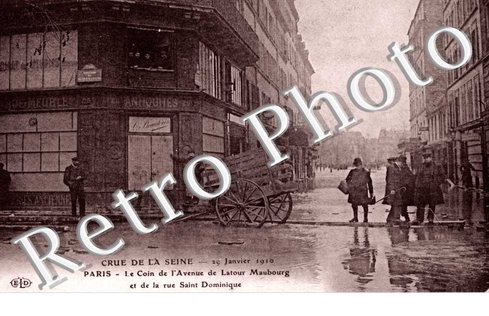 Le coin de l&#039;avenue de Latour Maubourg et de la rue Saint-Dominique  29 janvier 1910 