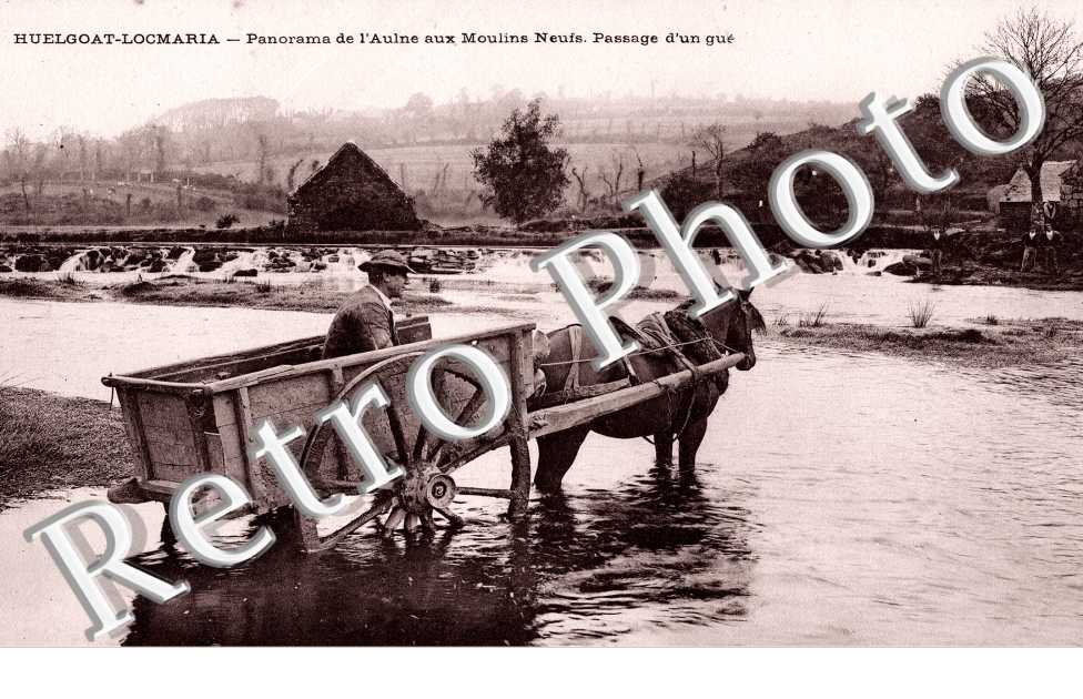 Huelgoat-Locmaria   Panorama de l&#039;Aulne aux Moulins Neufs  Passage d&#039;un gue