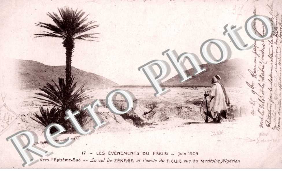 le Col de Zenaga et l'Oasis du Figuig vus du Territoire Algerien