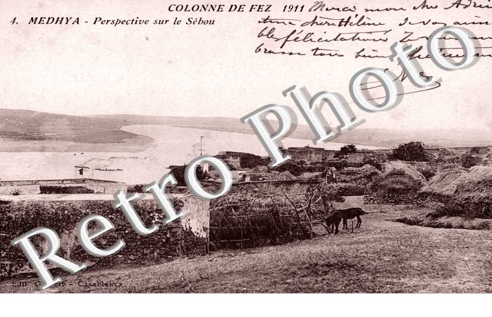 Perspective sur le Sebou  - colonne de Fez 1911