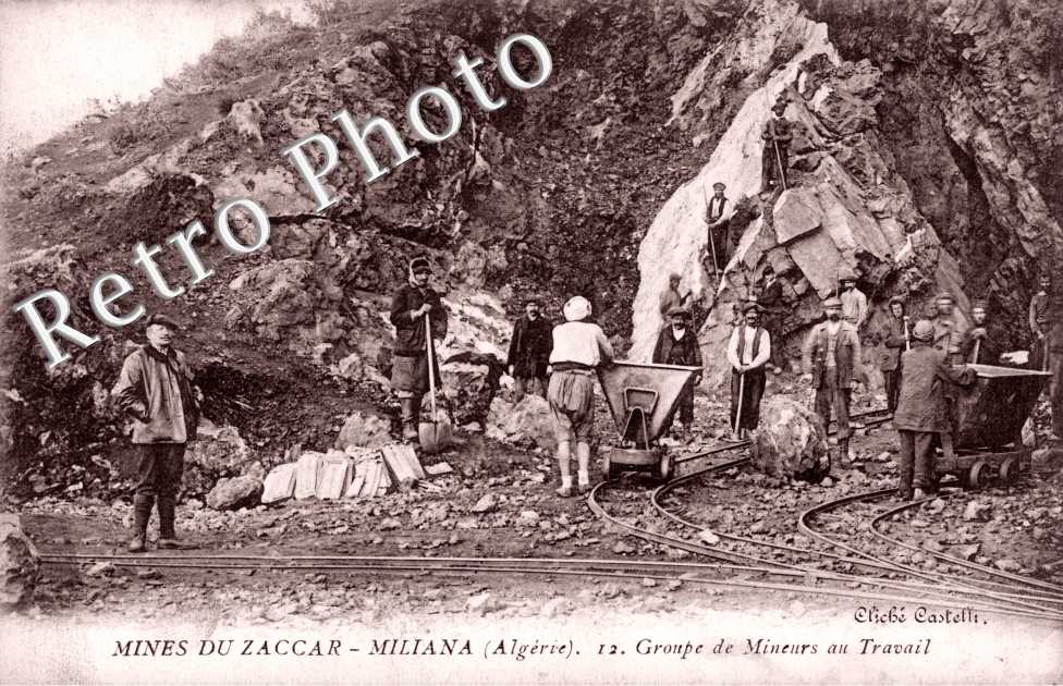 Mines du Zaccar, Groupe de Mineurs au travail