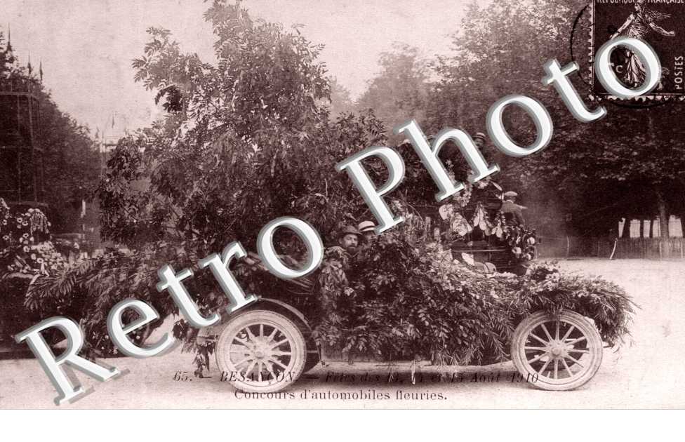 Fetes des 13, 14 et 15 Aout 1910 - Concours d'automobiles fleuries