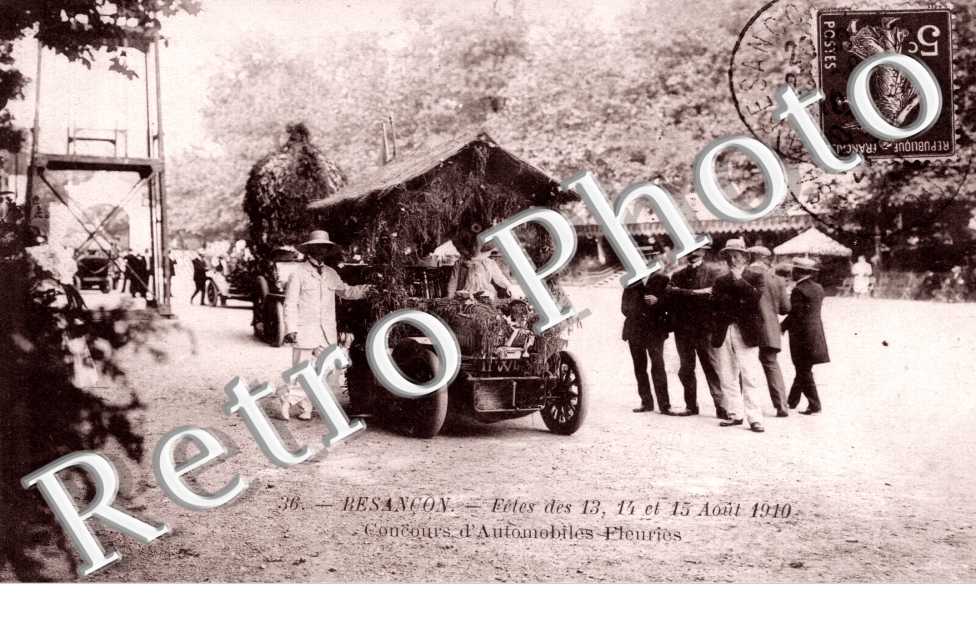 Fetes des 13, 14 et 15 aout 1910 - Concours d'automobiles fleuries