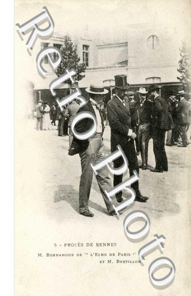 Affaire Dreyfus - Proces de Rennes - M. Bonnamour de "L'Echo de Paris" et M. Bertillon
