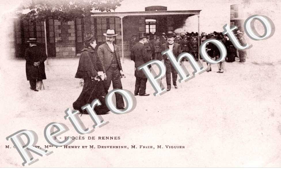 Proces de Rennes - Affaire Dreyfus - M. Cochefert, Mmme. Henry et M. Desvernime, M. Freize, M. Viguier