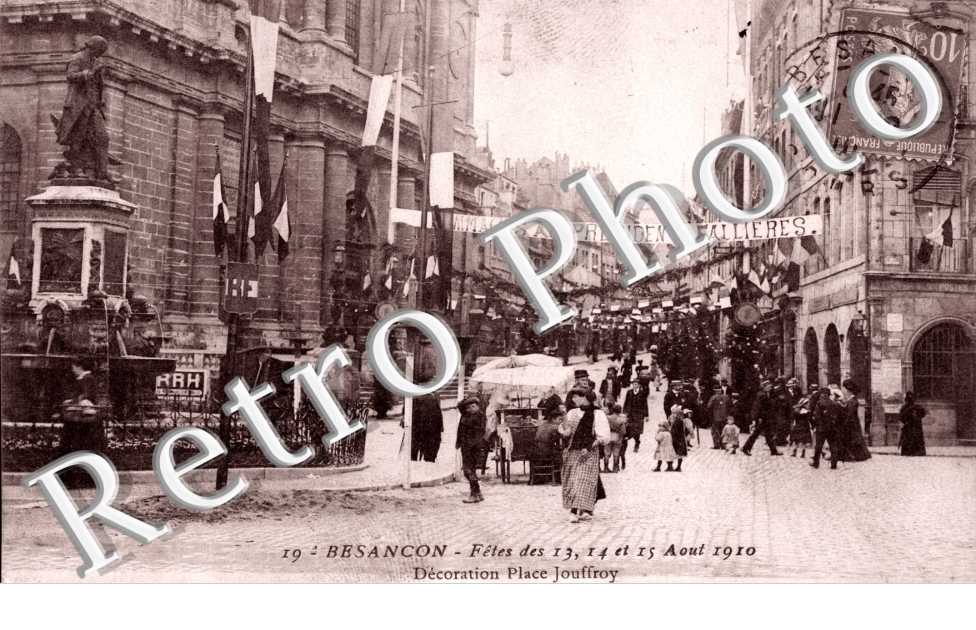 Fetes des 13, 14 et 15 aout 1910 - Decoration Place Jouffroy