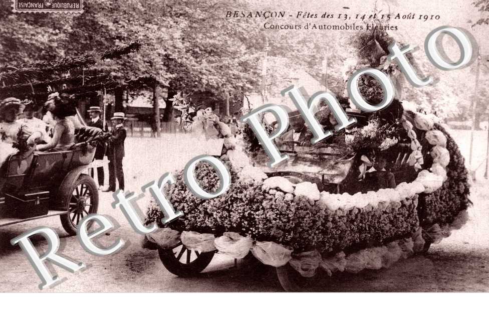 Fetes des 13, 14 et 15 aout 1910 - concours d'automobiles fleuries