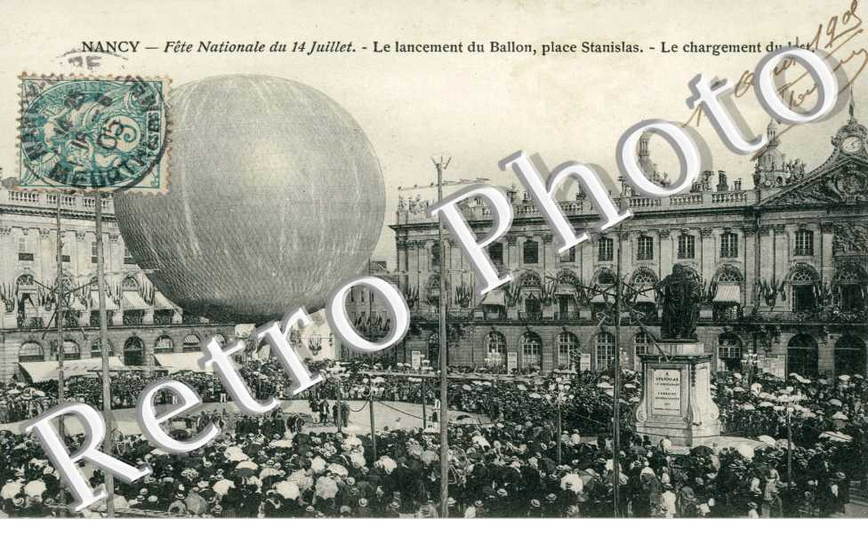 Le lancement du ballon Fete nationale du 14 juillet 1905 (place Stanislas)