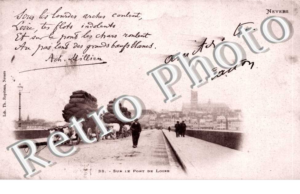 Sur le pont de Loire + poeme d'Achille Millien