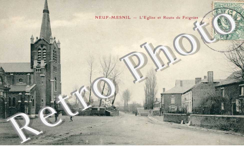 Eglise et Route de Feignies