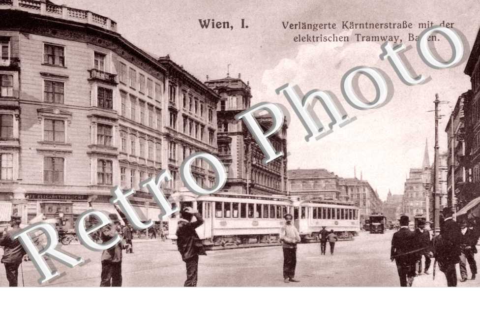 Verlangerte Karntnerstrasse mit der elektrischen Tramway, Baden