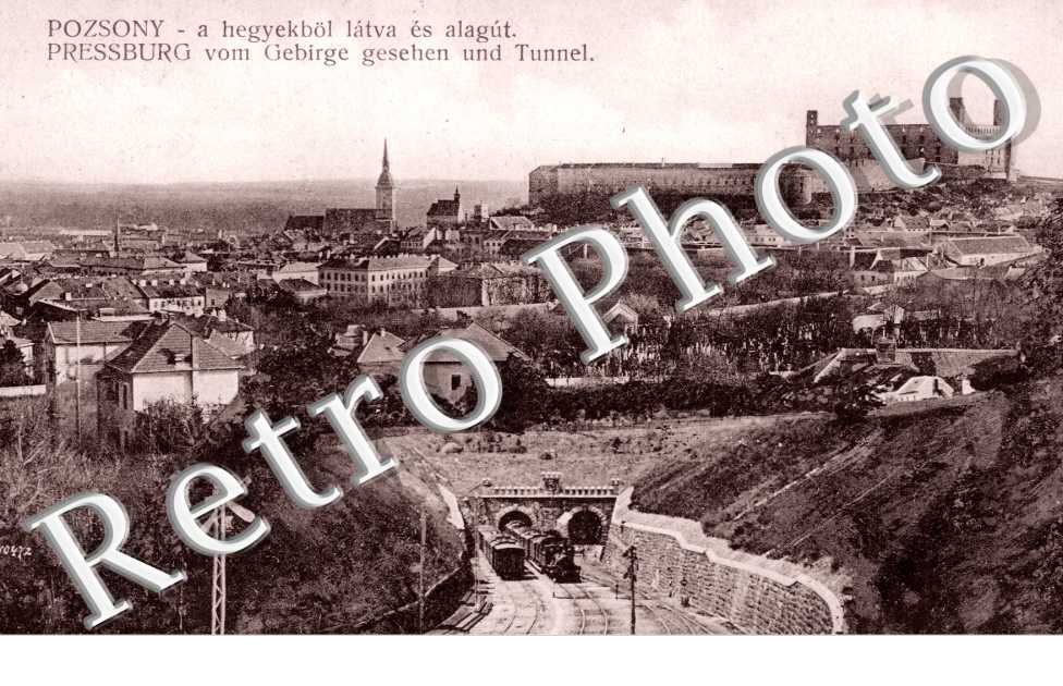 Pressburg vom Gebirge gesehen und tunnel