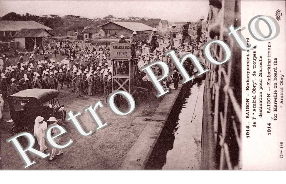 Saigon, Embarquement a bord de l'Amiral Obry de troupes