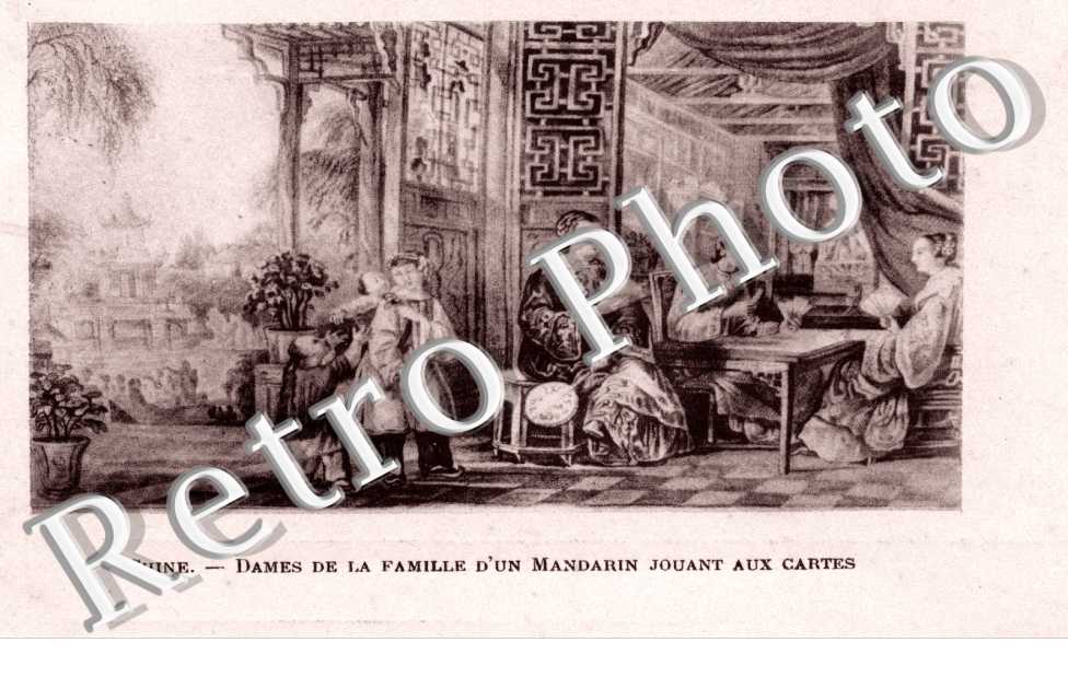 Dames de la famille d&#039;un mandarin jouant aux cartes