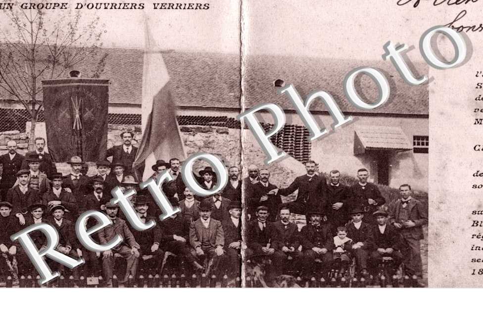 un groupe d'ouvriers verriers Verreries