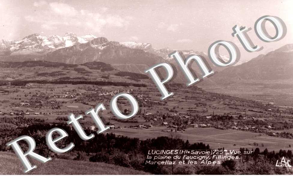 Lucinges Vue sur la plaine du Faucigny, Fillinges, Marcellaz et les Alpes