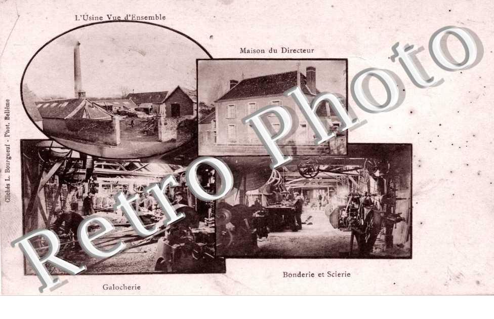 L&#039;usine vue d&#039;ensemble, Galocherie, Bonderie et scierie, maison du directeur