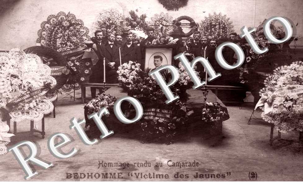 LEVALLOIS PERRET, Hommage rendu au Camarade BEDHOMME Victime des Jaunes (1912 MANIFESTATION GREVE )