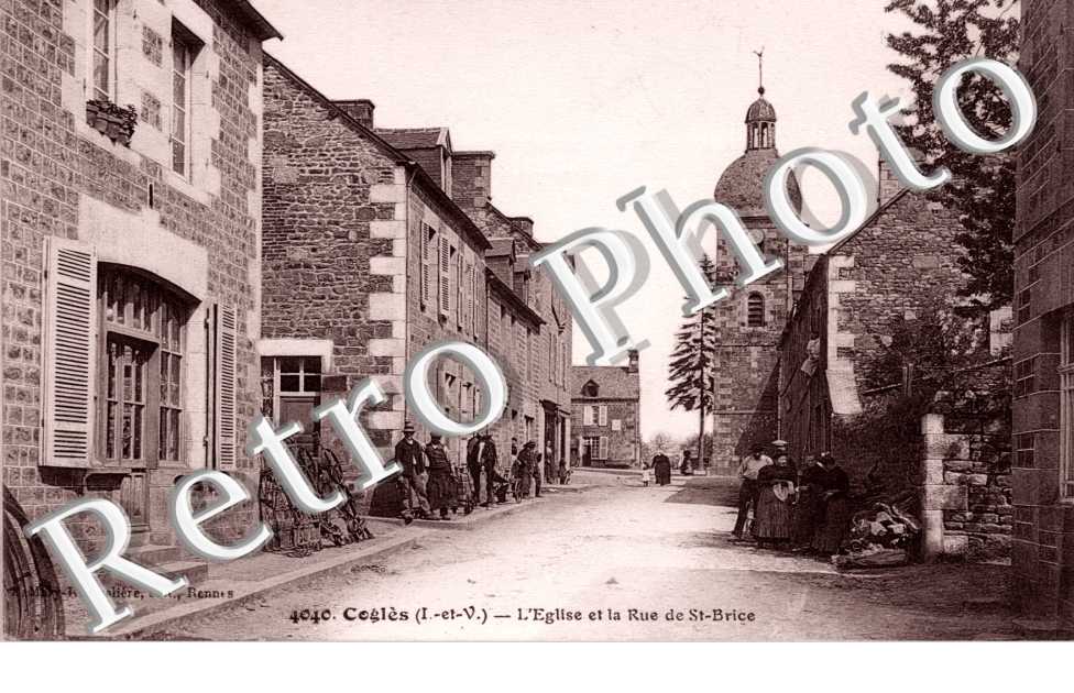 l&#039;eglise et la rue de Saint Brice
