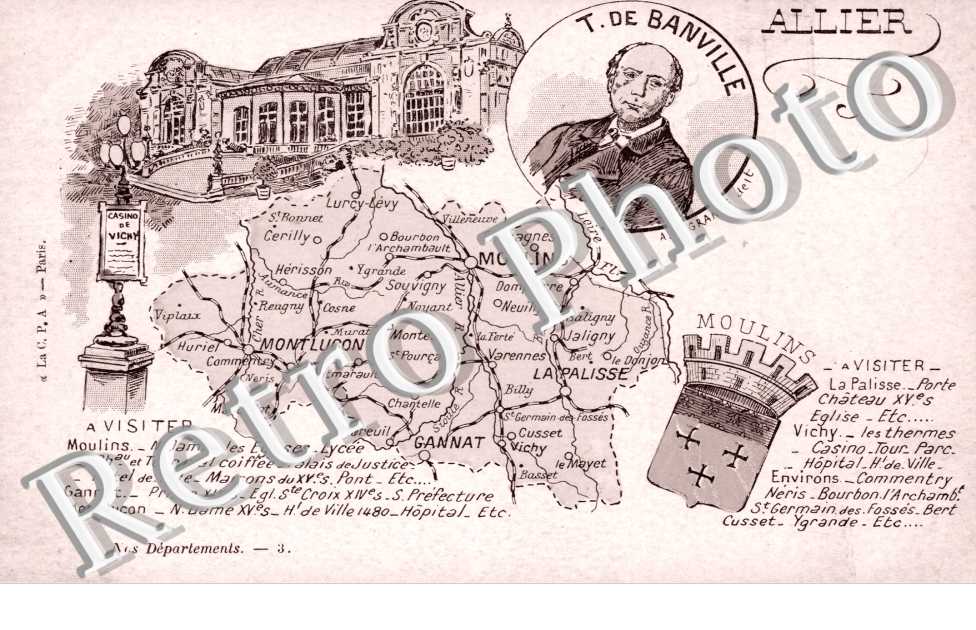 Carte Geographique de l&#039;Allier