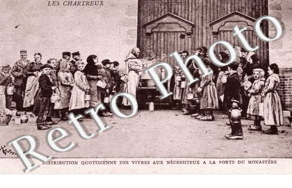 Distribution des vivres aux necessiteux Les Chartreux