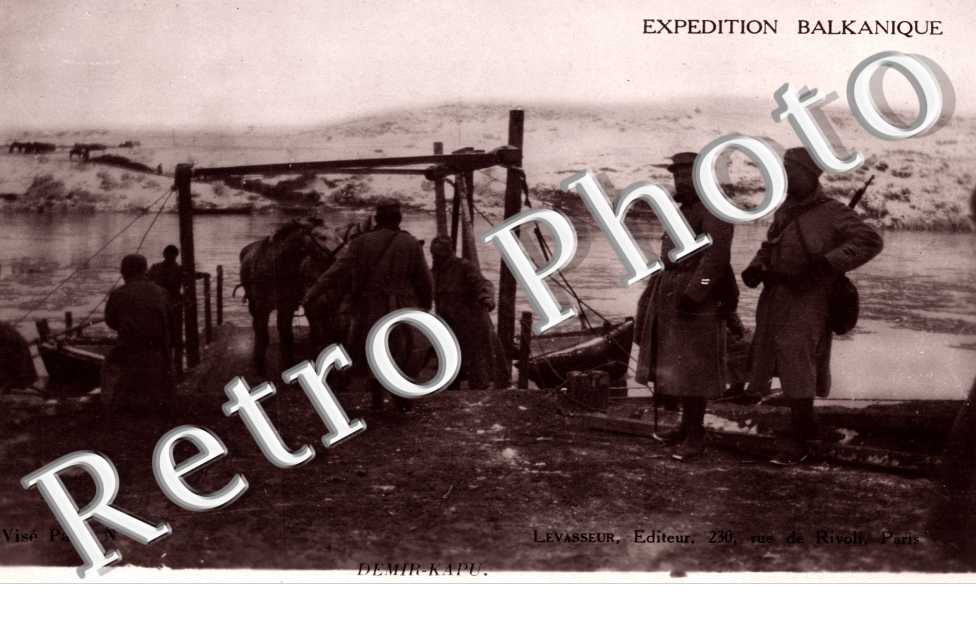 Yannitsa, Yenitsa, Yenidje, Expedition Balkanique, Pont volant sur le Vardar