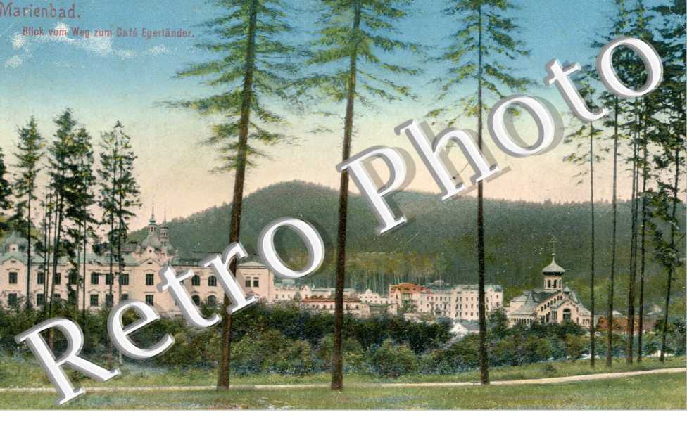 Marienbad, Blick vom Weg Cafe Egerlander
