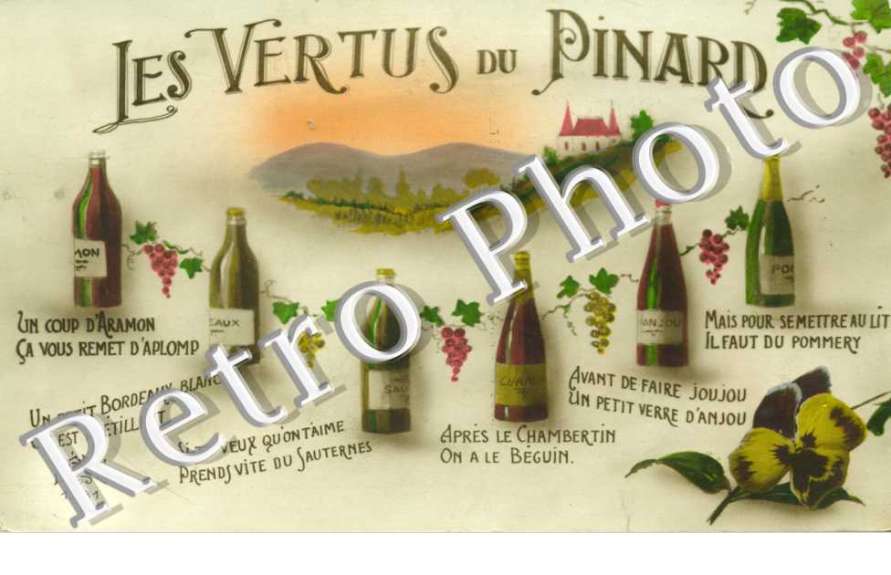 Les vertus du Pinard (Aramon, Bordeaux, Sauternes, Chambertin, Anjou, Pommery)