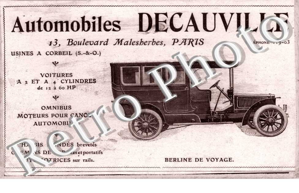 AUTOMOBILES DECAUVILLE  13 boulevard Malesherbes