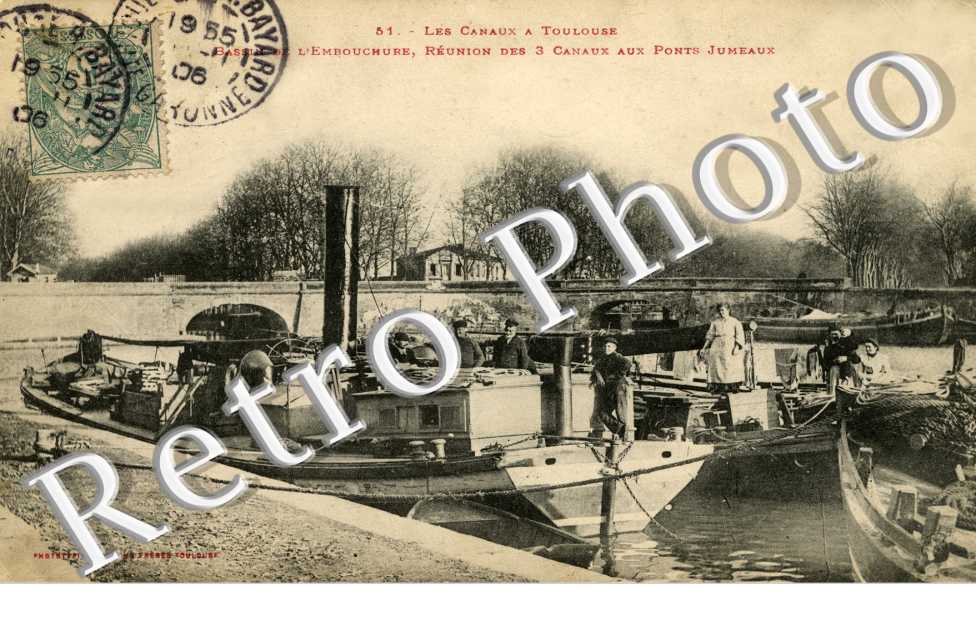 Ponts Jumeaux bassin de l'embouchure, reunion des 3 canaux (quartier des Sept Deniers)